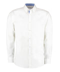 Kustom Kit Contrast Premium Oxford Shirt (Button Down Collar) Long Sleeved (Tailored Fit)