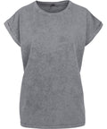 Build Your Brand Women's Acid Washed Extended Shoulder Tee