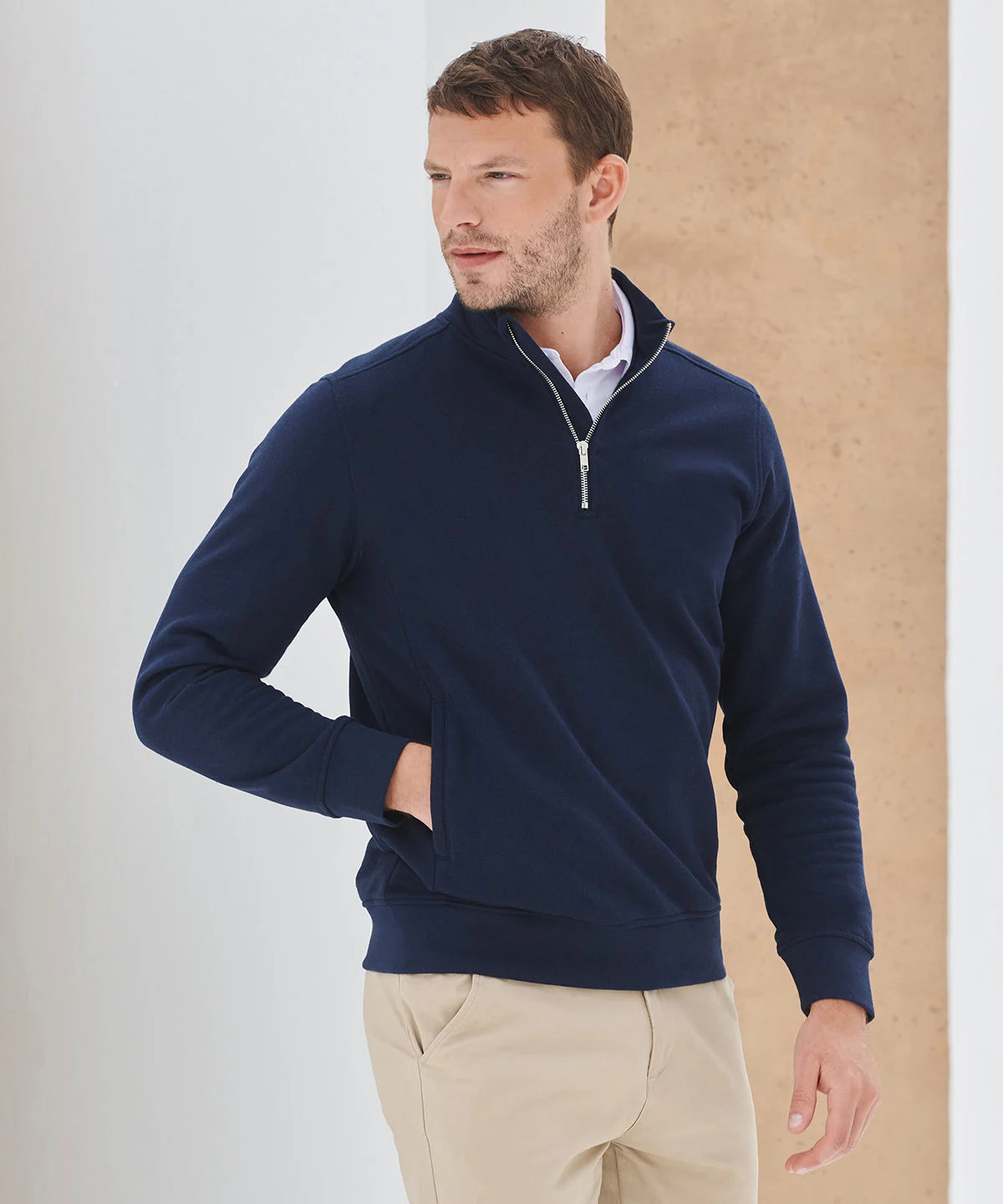 Henbury Unisex Sustainable ¼-Zip Sweatshirt