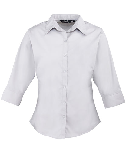 Women's Â¾ sleeve poplin blouse