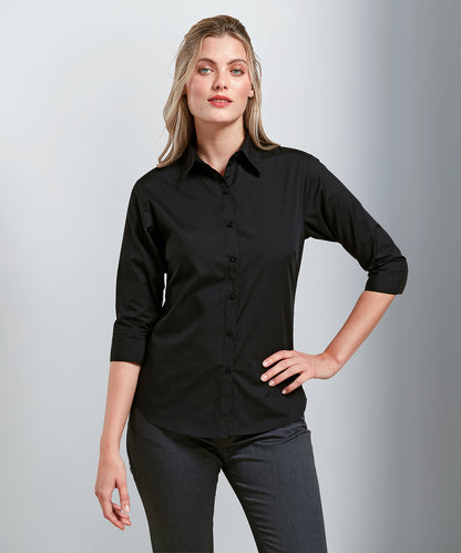 Women's Â¾ sleeve poplin blouse