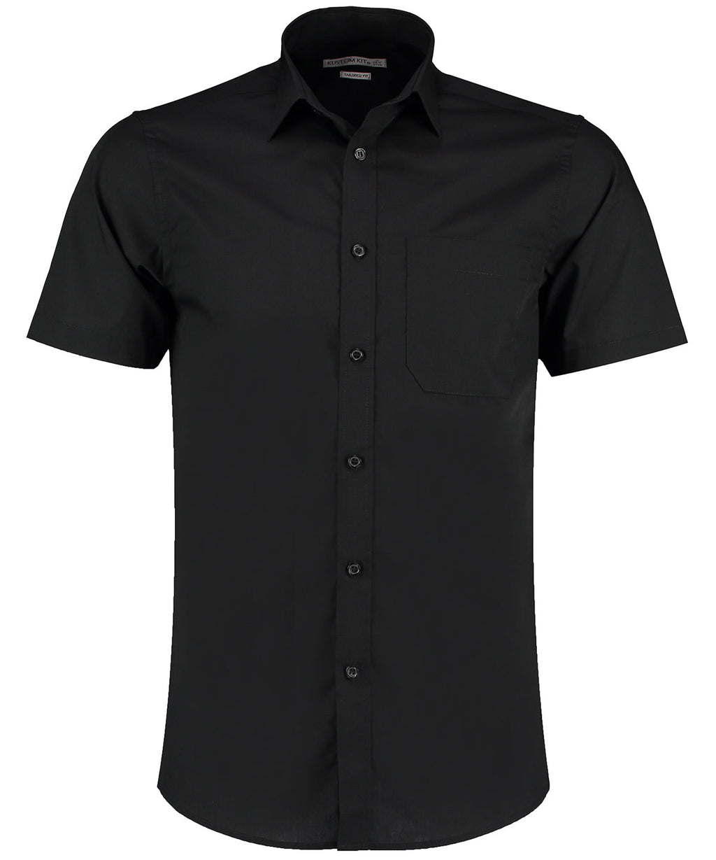 Kustom Kit Poplin Shirt Short Sleeved (Tailored Fit)