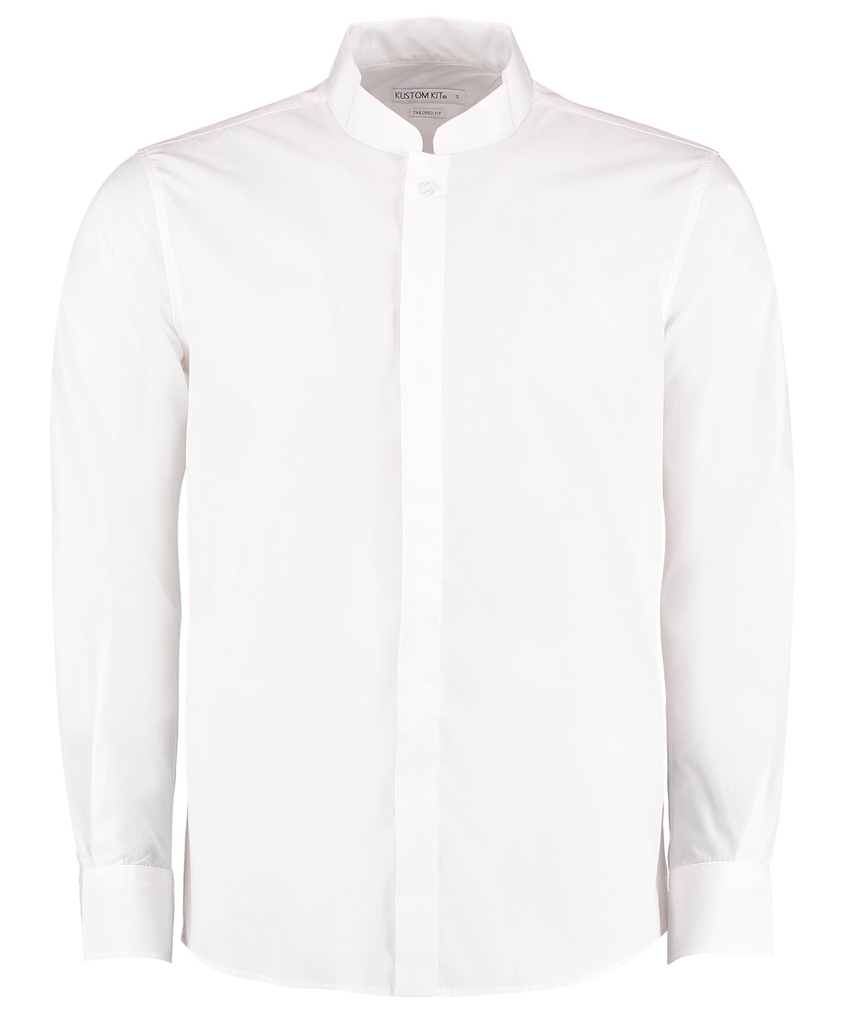 Kustom Kit Mandarin Collar Shirt Long Sleeved (Tailored Fit)