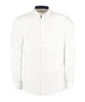Kustom Kit Contrast Premium Oxford Shirt (Button Down Collar) Long Sleeved (Tailored Fit)