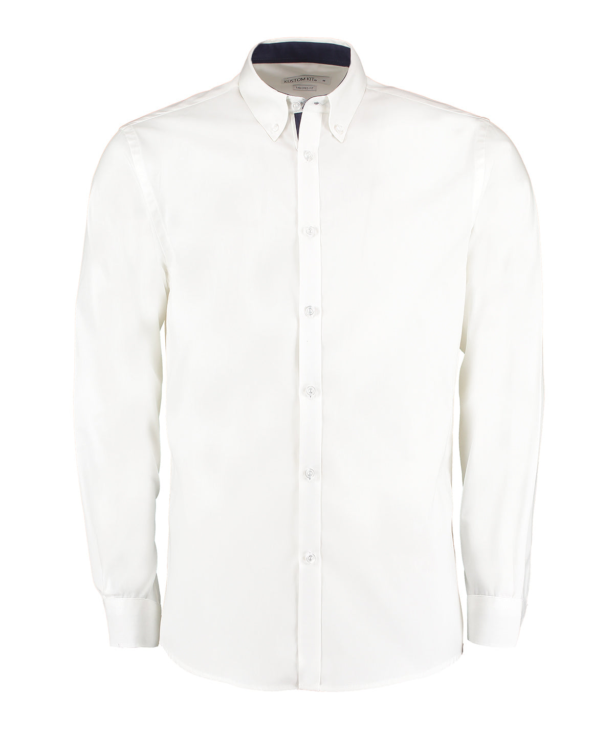 Kustom Kit Contrast Premium Oxford Shirt (Button Down Collar) Long Sleeved (Tailored Fit)