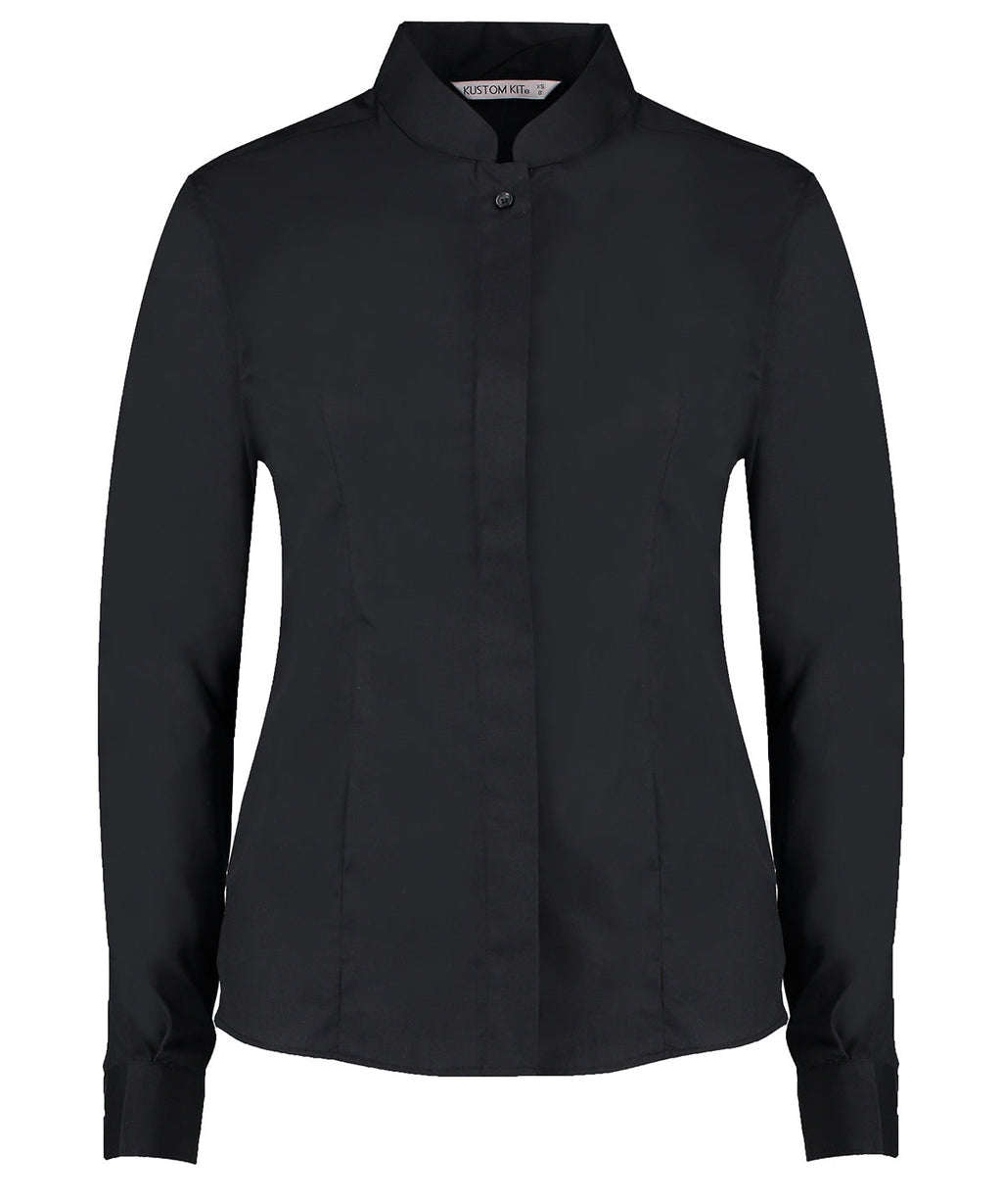 Kustom Kit Women's Mandarin Collar Shirt Long Sleeved (Tailored Fit)