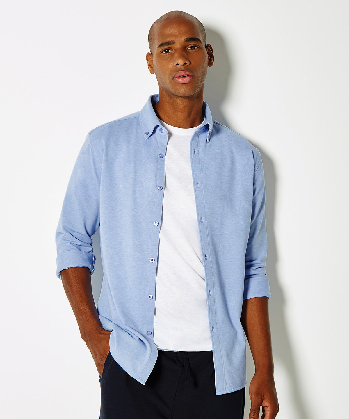 Kustom Kit Long Sleeve Superwash 60° Pique Shirt (Tailored Fit)