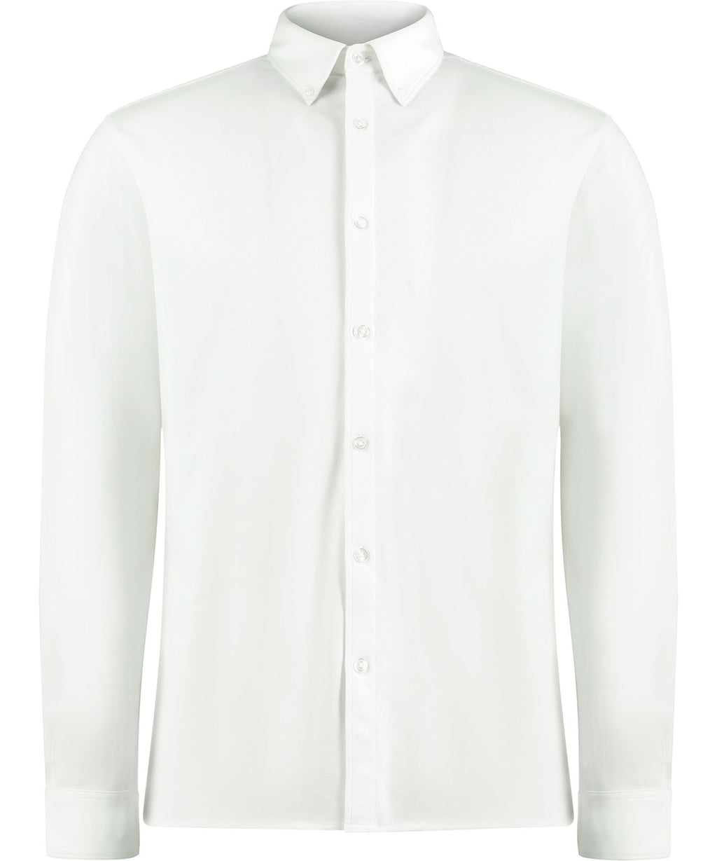 Kustom Kit Long Sleeve Superwash 60° Pique Shirt (Tailored Fit)