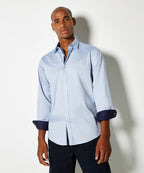 Kustom Kit Contrast Premium Oxford Shirt (Button Down Collar) Long Sleeved (Tailored Fit)