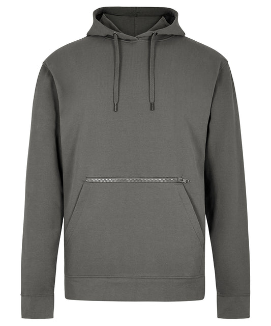 Regular fit piqué hoodie with zipped pocket