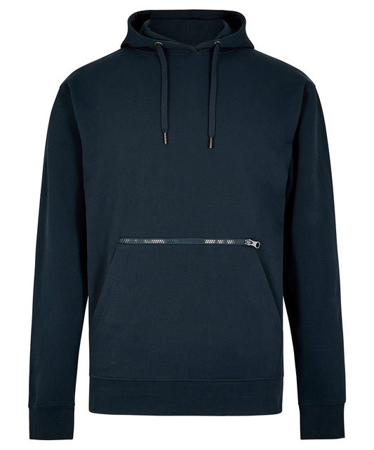 Regular fit piqué hoodie with zipped pocket