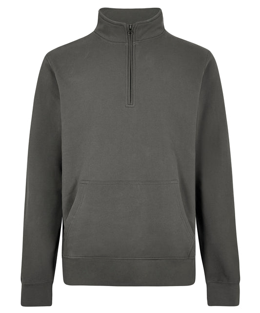 Regular fit 1/4-zip piqué sweatshirt
