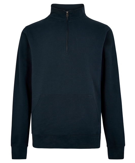 Regular fit 1/4-zip piqué sweatshirt