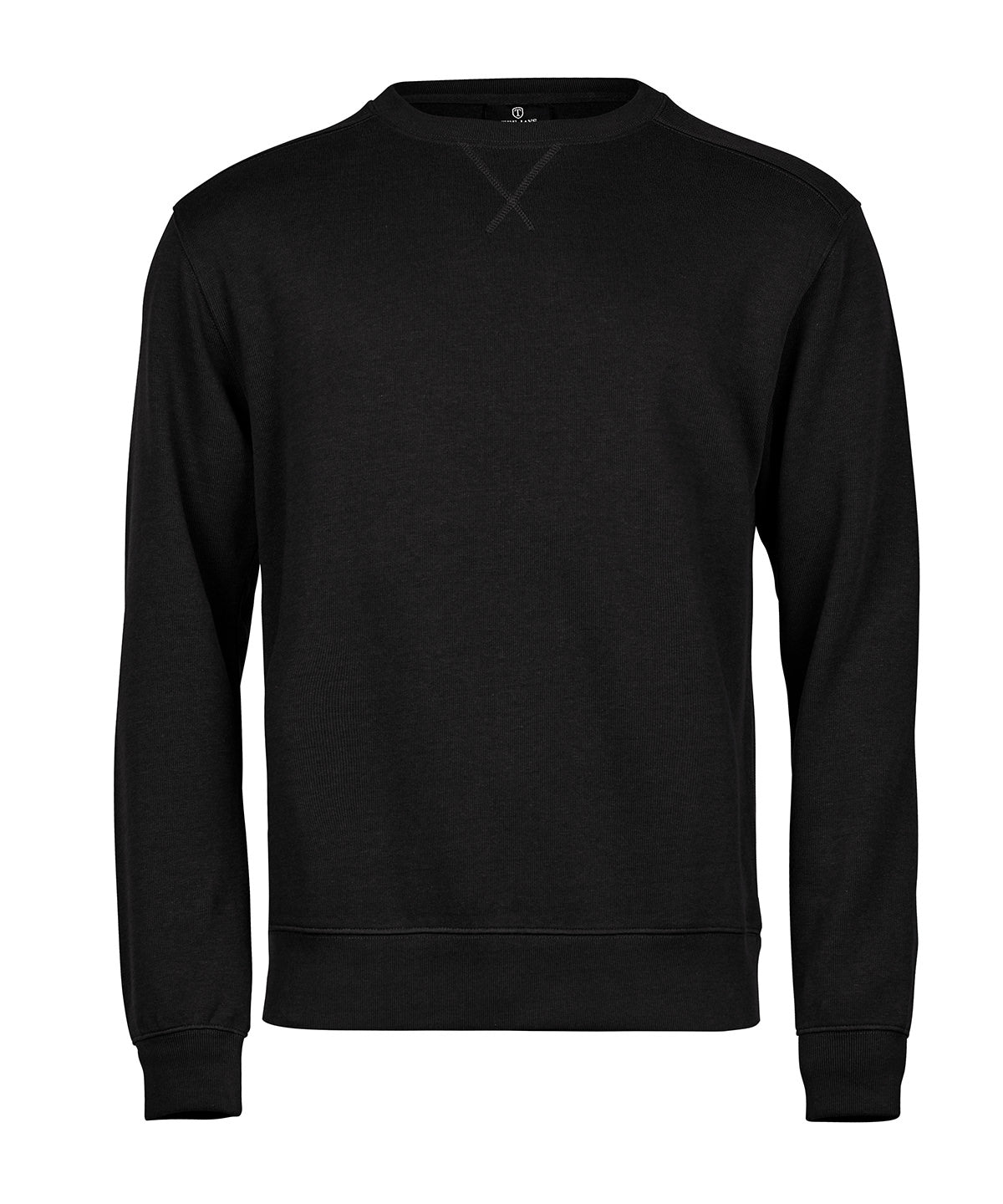 Ribbed interlock crew neck