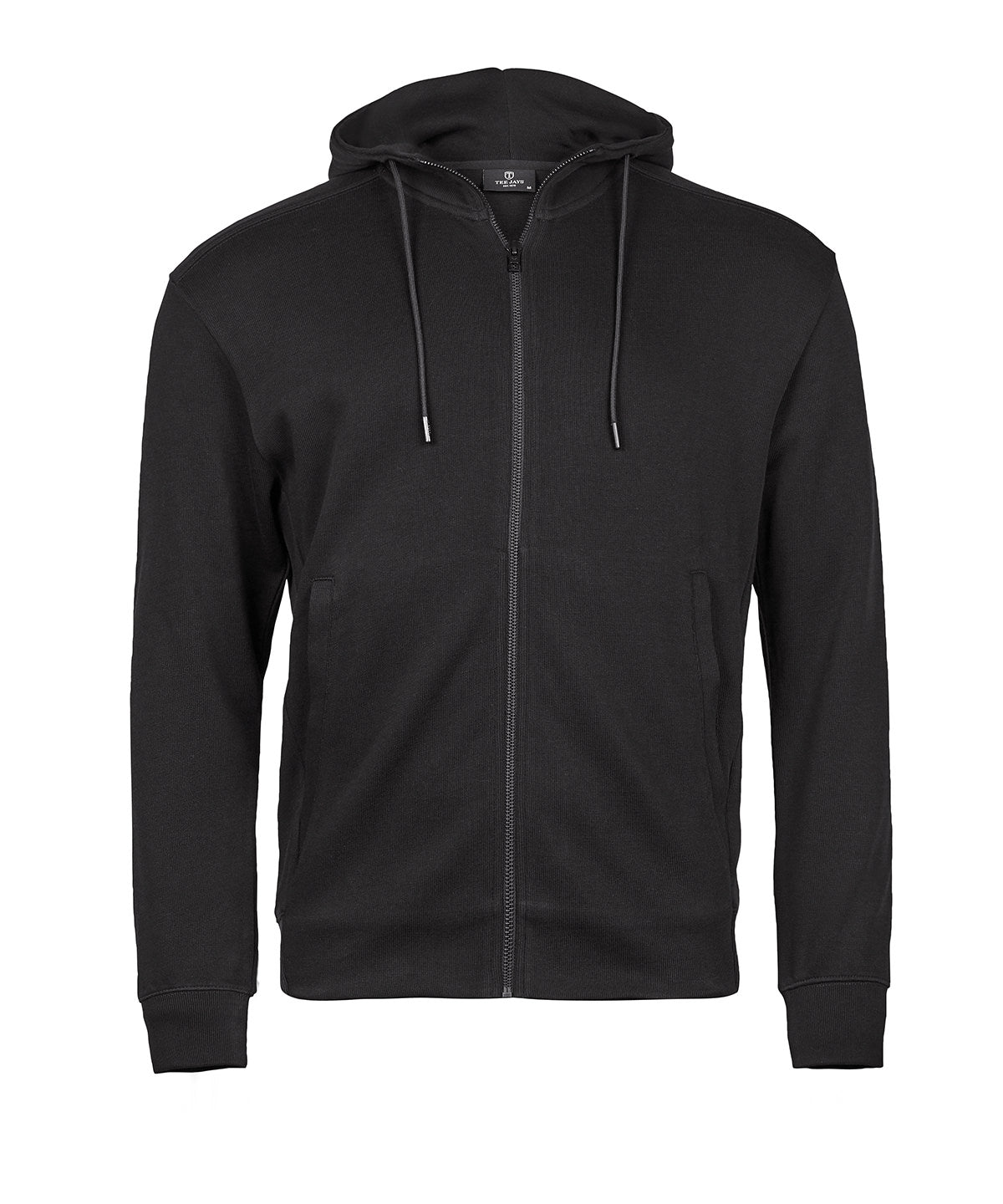 Ribbed interlock hooded full-zip