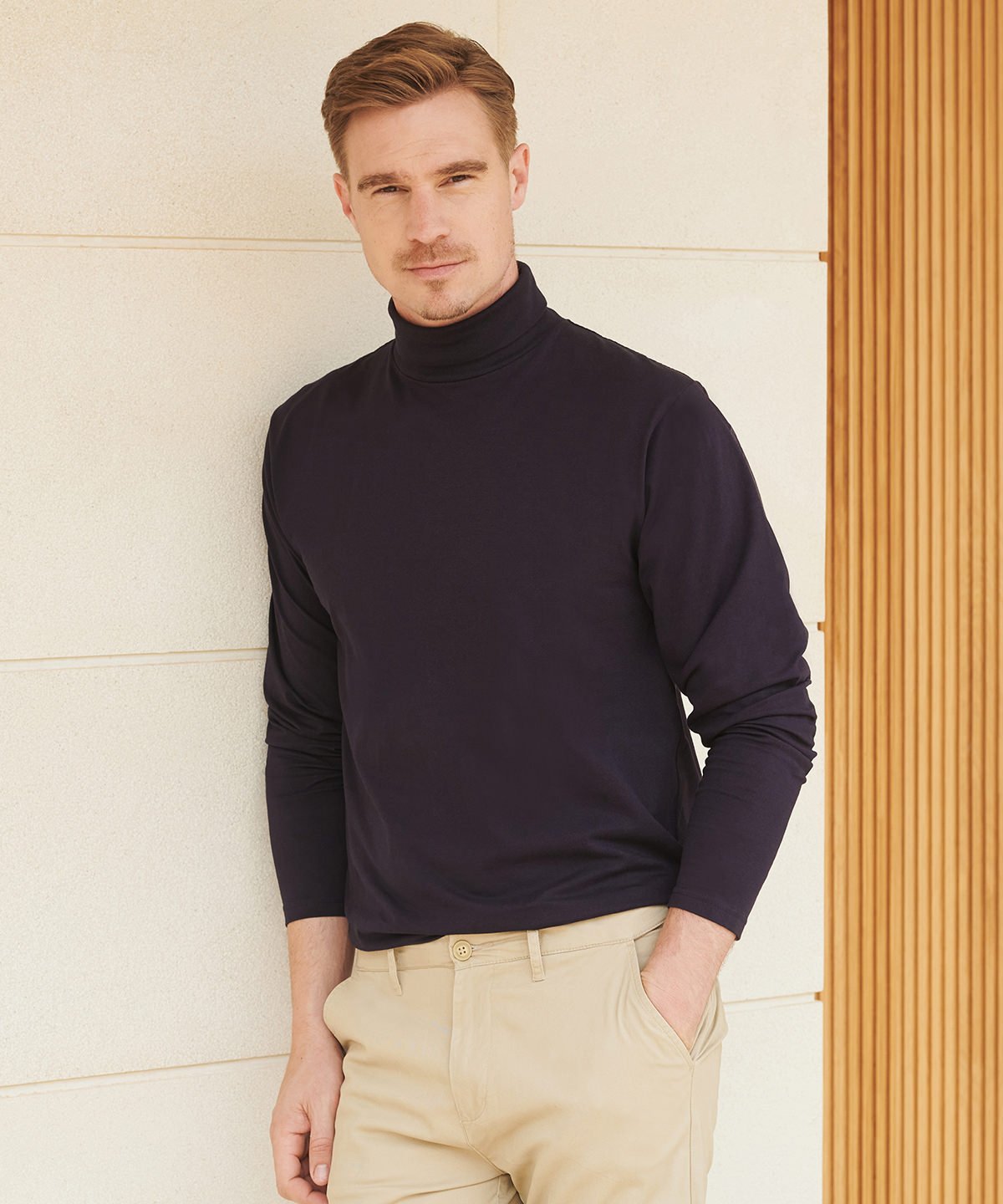 Henbury Long Sleeve Roll Neck Top