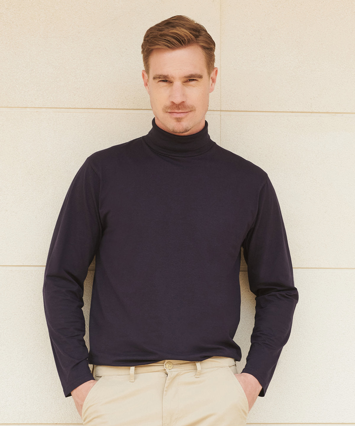 Henbury Long Sleeve Roll Neck Top