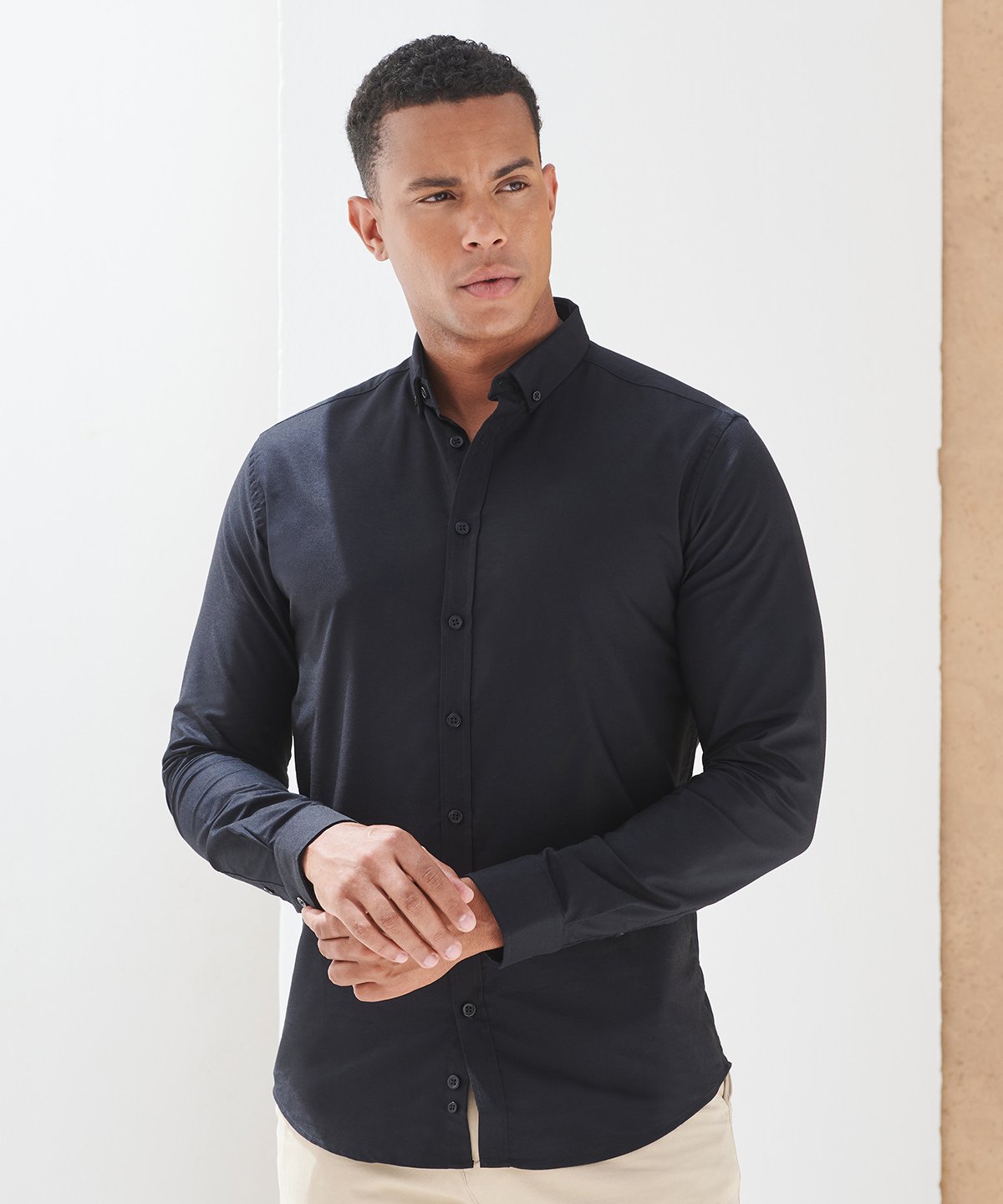 Henbury Modern Long Sleeve Oxford Shirt