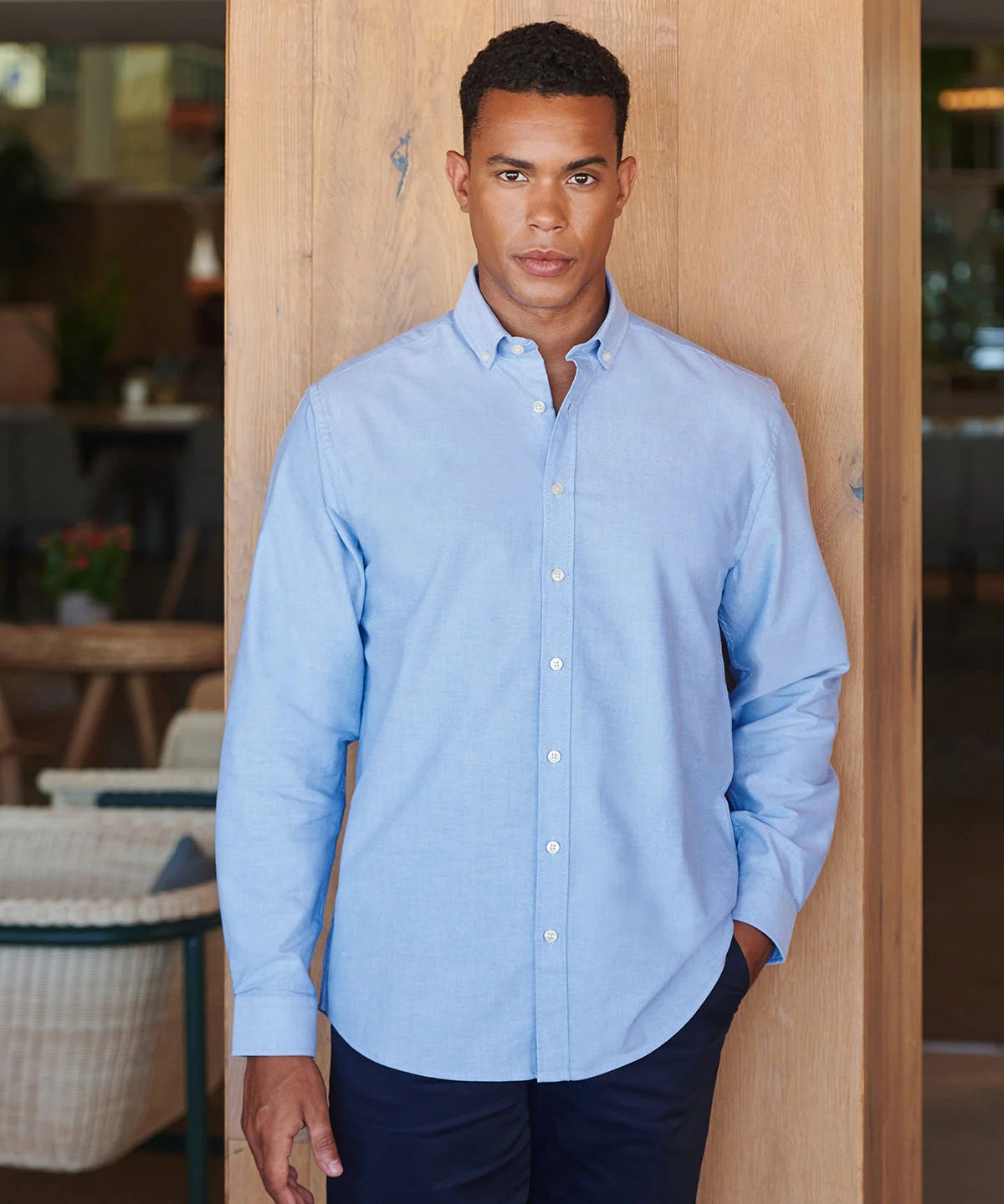 Henbury Modern Long Sleeve Oxford Shirt