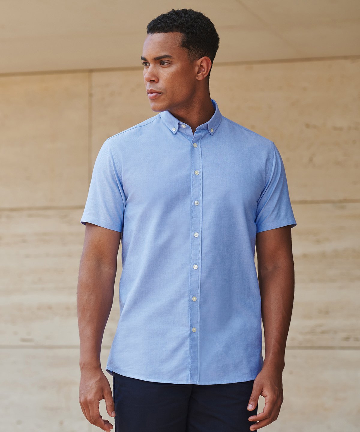 Henbury Modern Short Sleeve Oxford Shirt