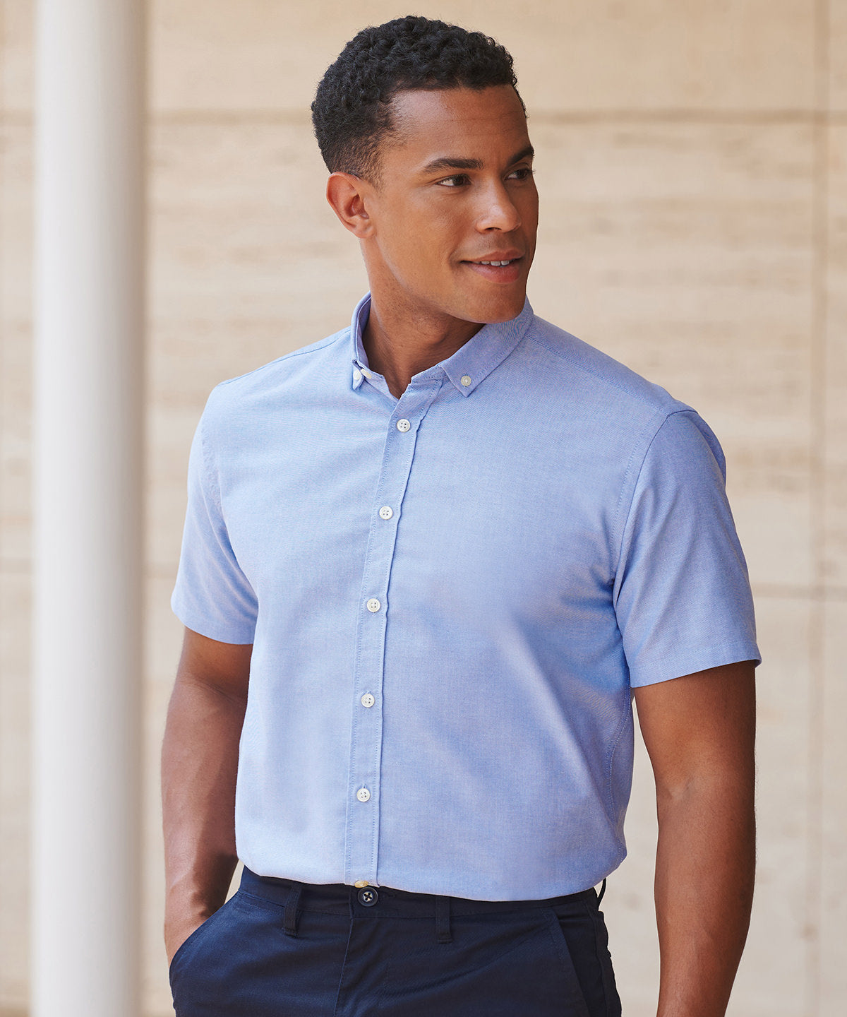 Henbury Modern Short Sleeve Oxford Shirt