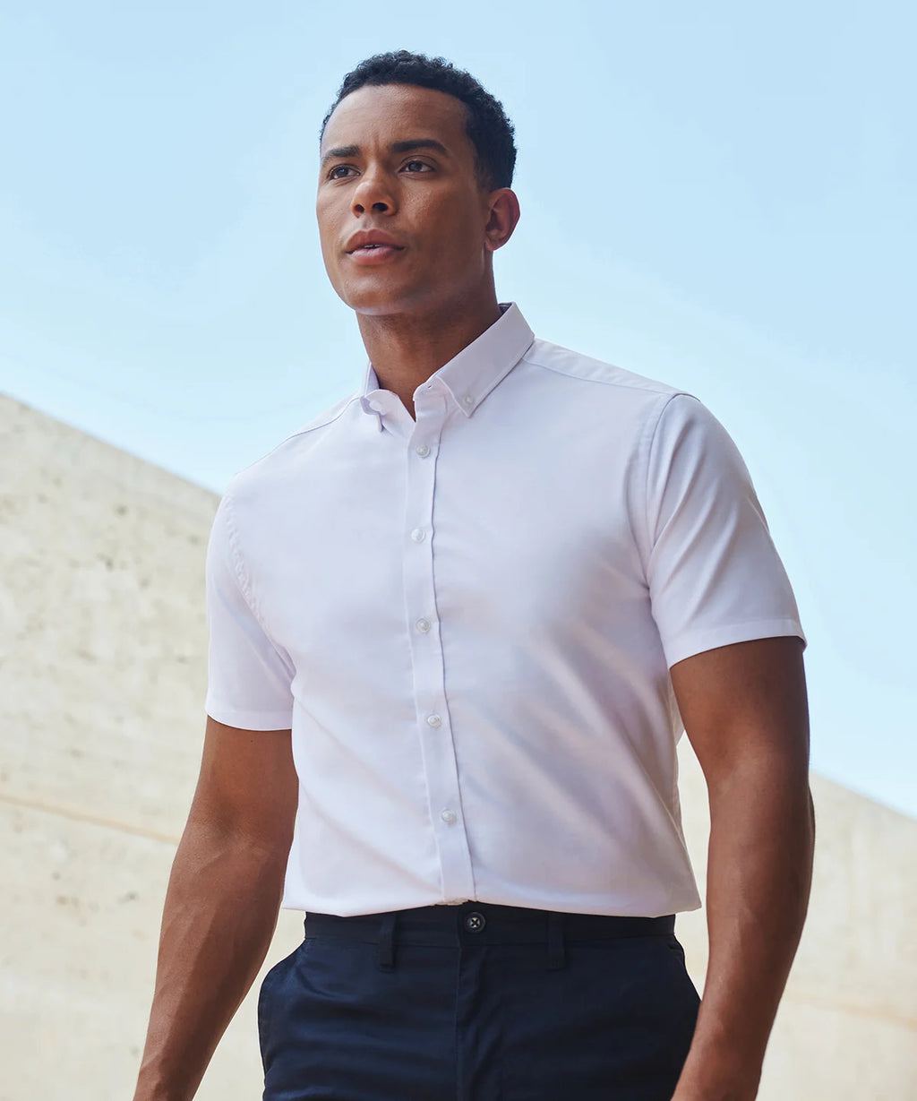 Henbury Modern Short Sleeve Oxford Shirt