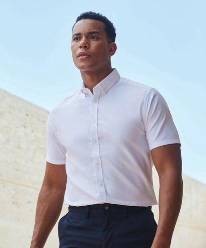 Henbury Modern Short Sleeve Oxford Shirt