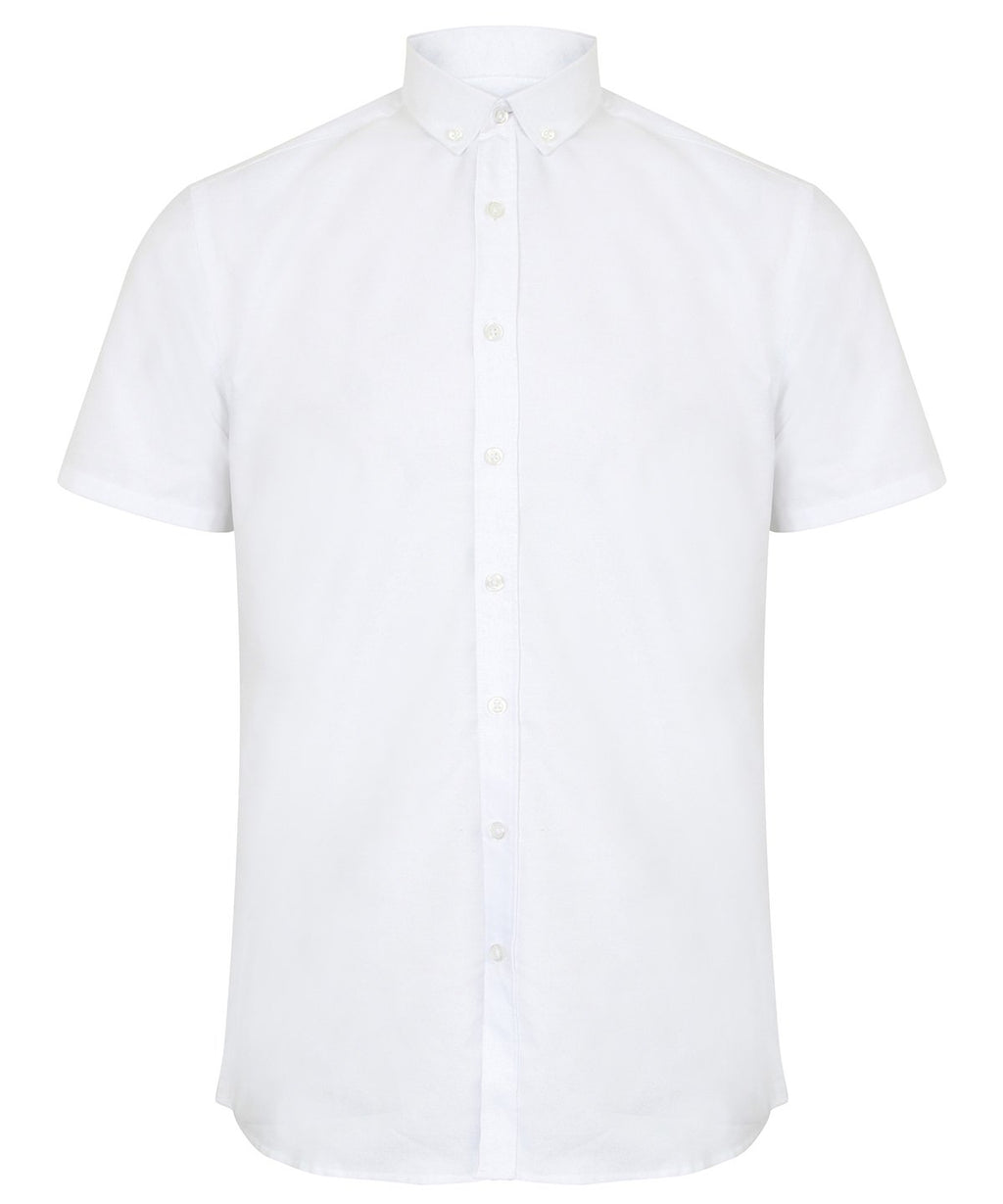 Henbury Modern Short Sleeve Oxford Shirt