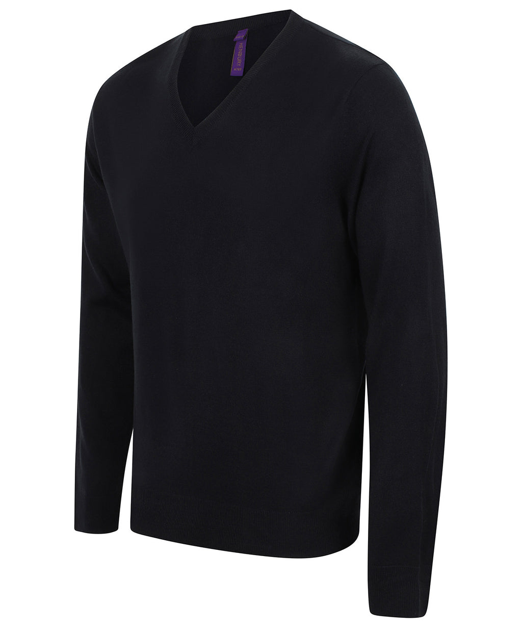 Henbury 12 Gauge V-Neck Jumper