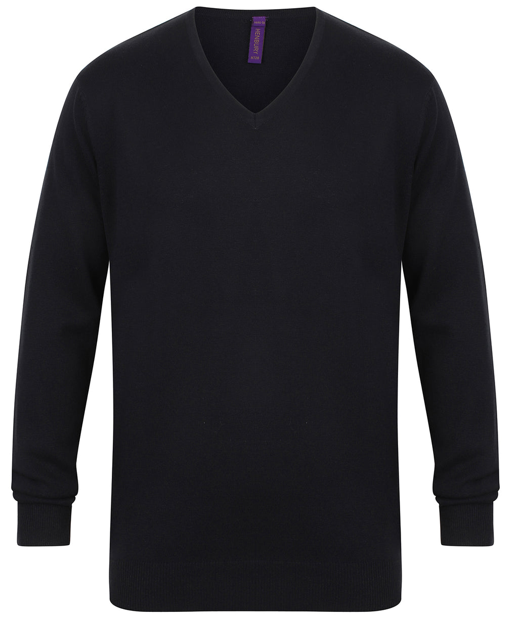Henbury 12 Gauge V-Neck Jumper
