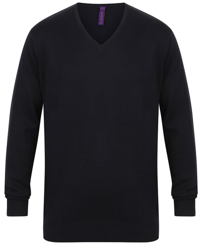 Henbury 12 Gauge V-Neck Jumper