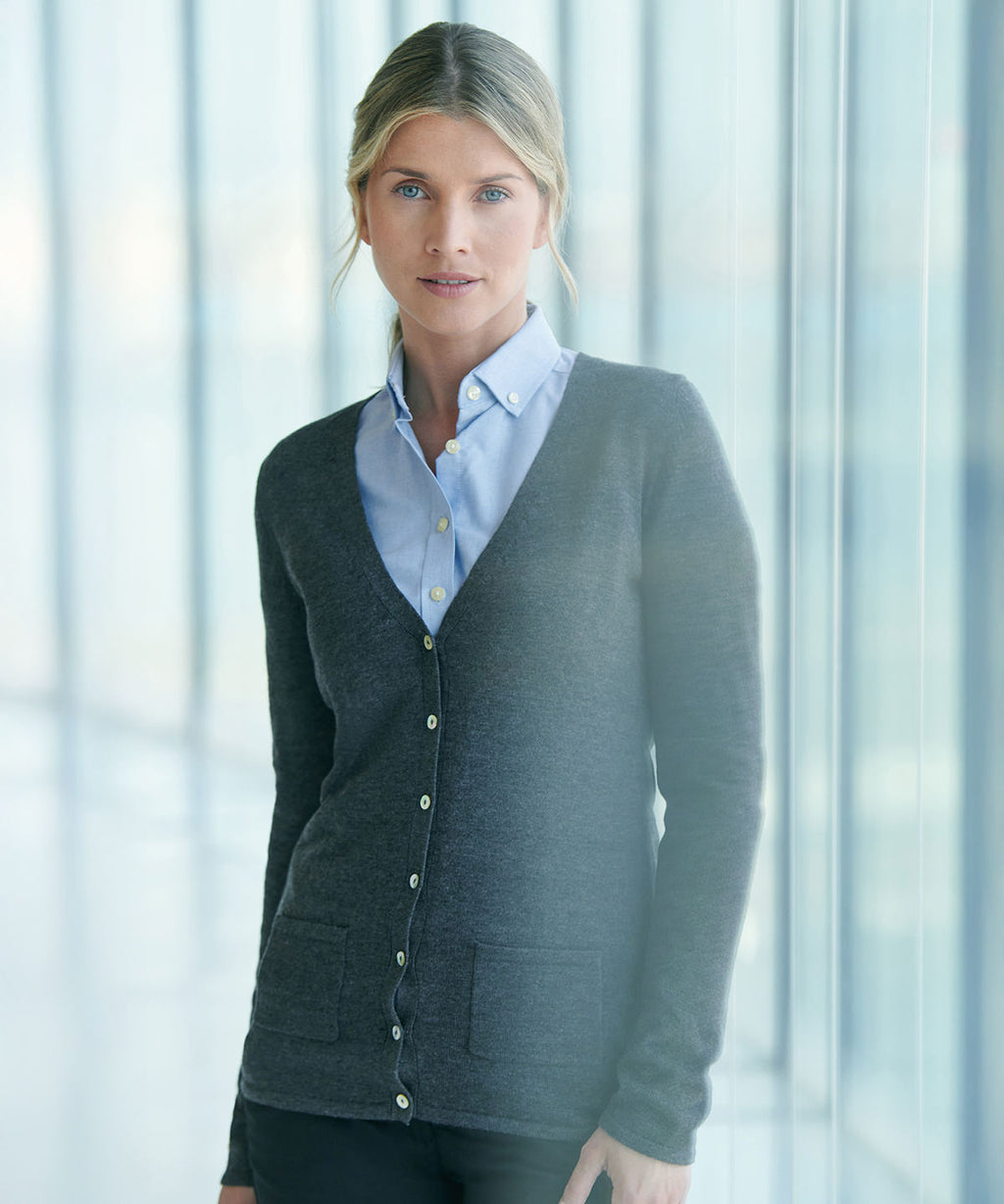 Henbury Women's V-Button Cardigan