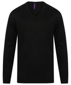 Henbury Cashmere Touch Acrylic V-Neck Jumper