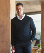 Henbury Cashmere Touch Acrylic V-Neck Jumper