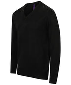 Henbury Cashmere Touch Acrylic V-Neck Jumper