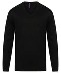 Henbury Cashmere Touch Acrylic V-Neck Jumper