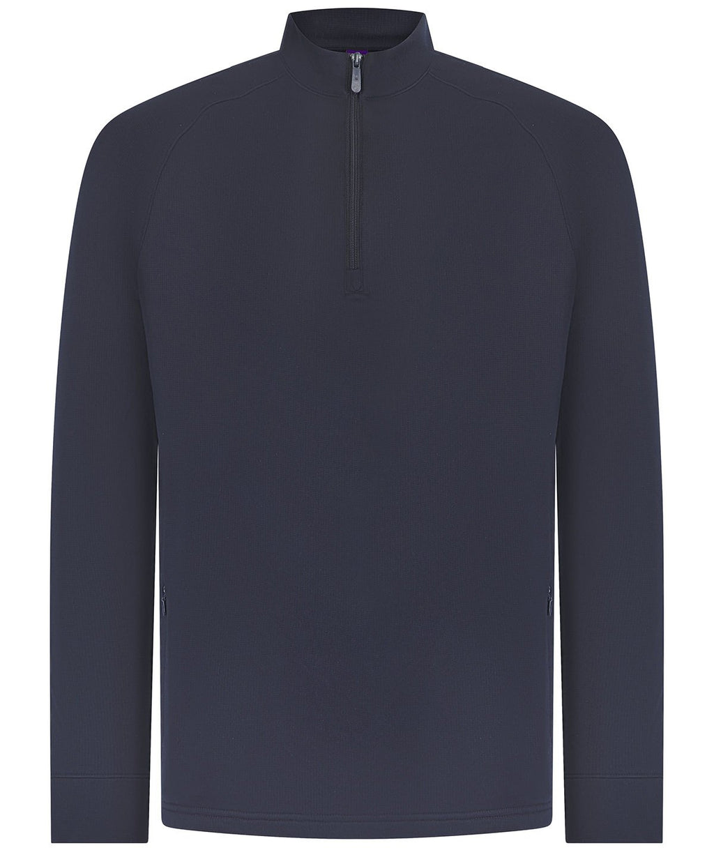 Henbury ¼ Zip Top With Wicking Finish