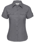 Women's roll-sleeve short sleeve shirt