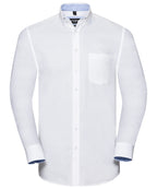 Long sleeve tailored washed Oxford shirt