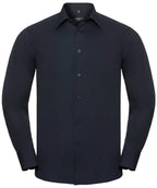 Long sleeve polycotton easycare fitted poplin shirt
