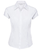 Women's cap sleeve polycotton easycare fitted poplin shirt