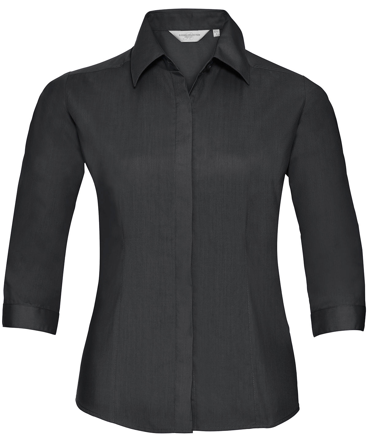 Women's Ãƒâ€šÃ‚Â¾ sleeve polycotton easycare fitted poplin shirt