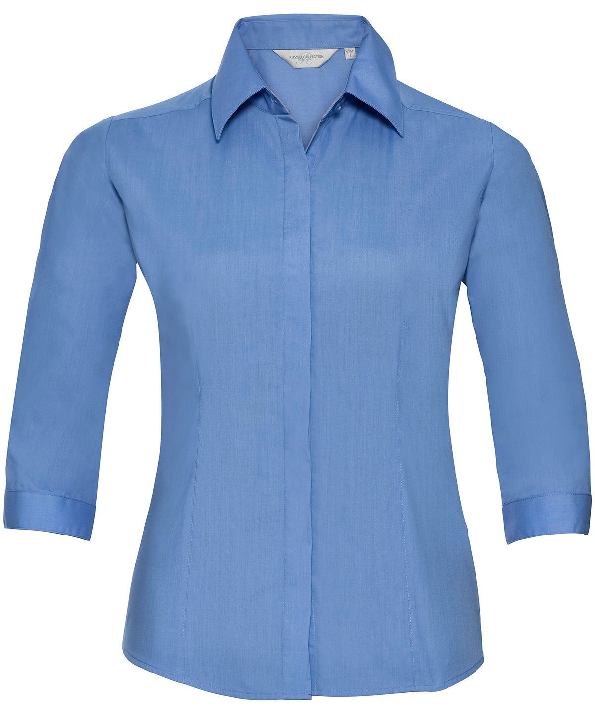 Women's Ãƒâ€šÃ‚Â¾ sleeve polycotton easycare fitted poplin shirt