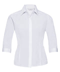 Women's Ãƒâ€šÃ‚Â¾ sleeve polycotton easycare fitted poplin shirt