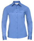 Russell Women's Long Sleeve Polycotton Easycare Poplin Shirt
