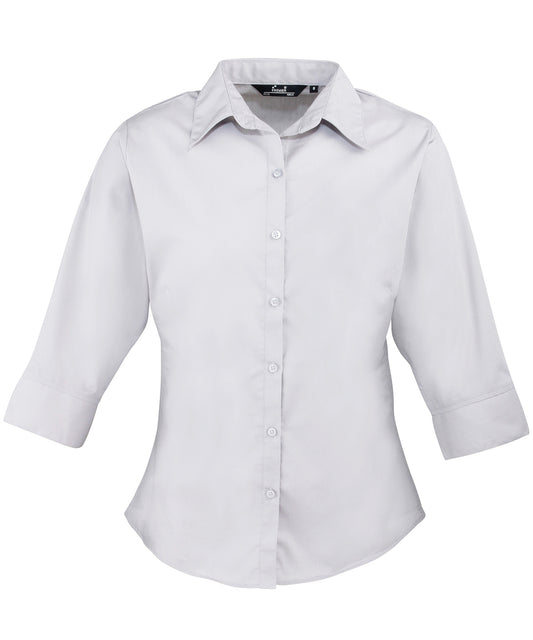 Women's Â¾ sleeve poplin blouse