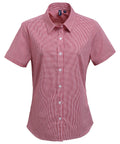 Premier Women's Microcheck (Gingham) Short Sleeve Cotton Shirt