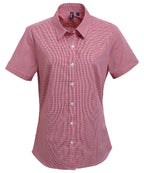 Women's Microcheck (Gingham) short sleeve cotton shirt