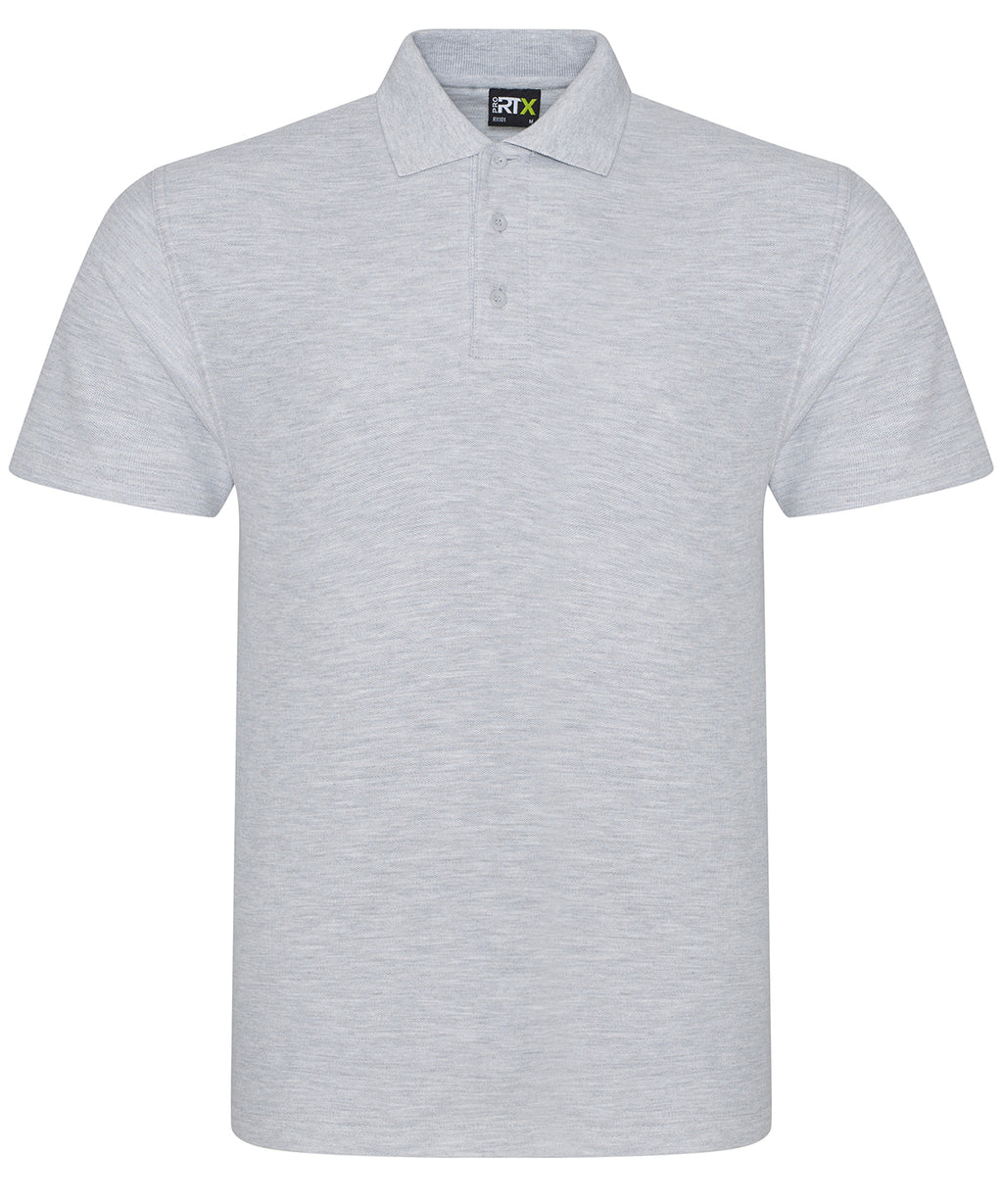 Flat image of the Pro RTX Polo Shirt in Heather Grey colour
