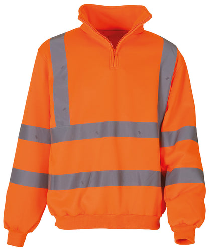 Hi-vis Ãƒâ€šÃ‚Â¼ zip sweatshirt (HVK06)